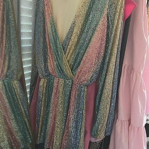 Sparkly sequin romper rainbow